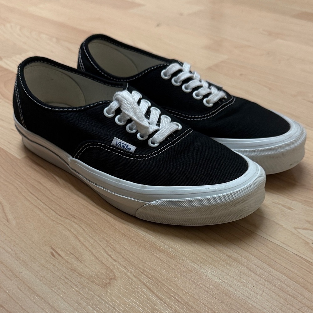 Vans Black and White Low-Top Canvas Sneakers